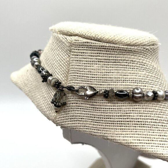 Artisan Sterling Silver 925 Beaded Necklace Freshwater Pearl, Gemstone, Glass - Picture 6 of 8